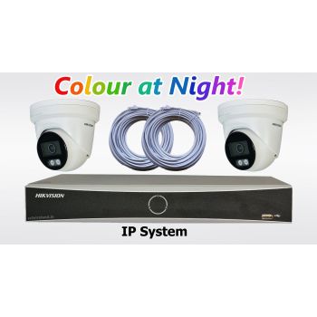 HIKVision Two Camera CCTV Kit with 4MP Hybrid Colorvu Cameras 2TB