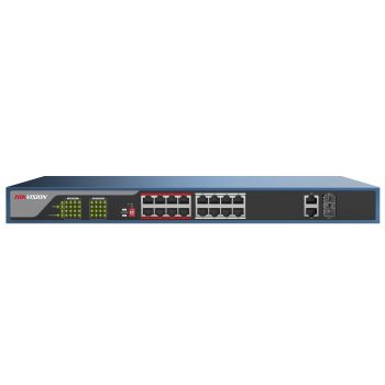 DS-3E0318P-E 16 Way HIKVision PoE Switch with 2 Gigabit Uplink