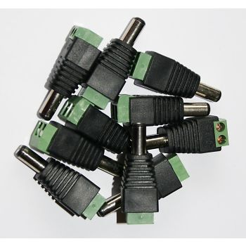 Male DC Power Plug For CCTV Cameras 10 Pack