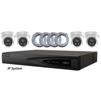 HIKVision Four Camera CCTV Kit with 4MP IP DarkFighter Cameras