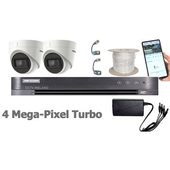 HIKVision 2 Camera TurboHD 4MP Budget CCTV Kit with DVR & Cameras