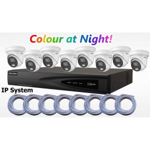 HIKVision Eight Camera CCTV Kit with 4MP Hybrid Ai ColorVu Cameras 4TB