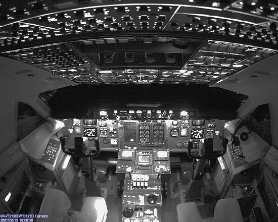 IP HD camera in Very Dark Cockpit of aeroplane IP HD camera in Very Dark Cockpit of aeroplane